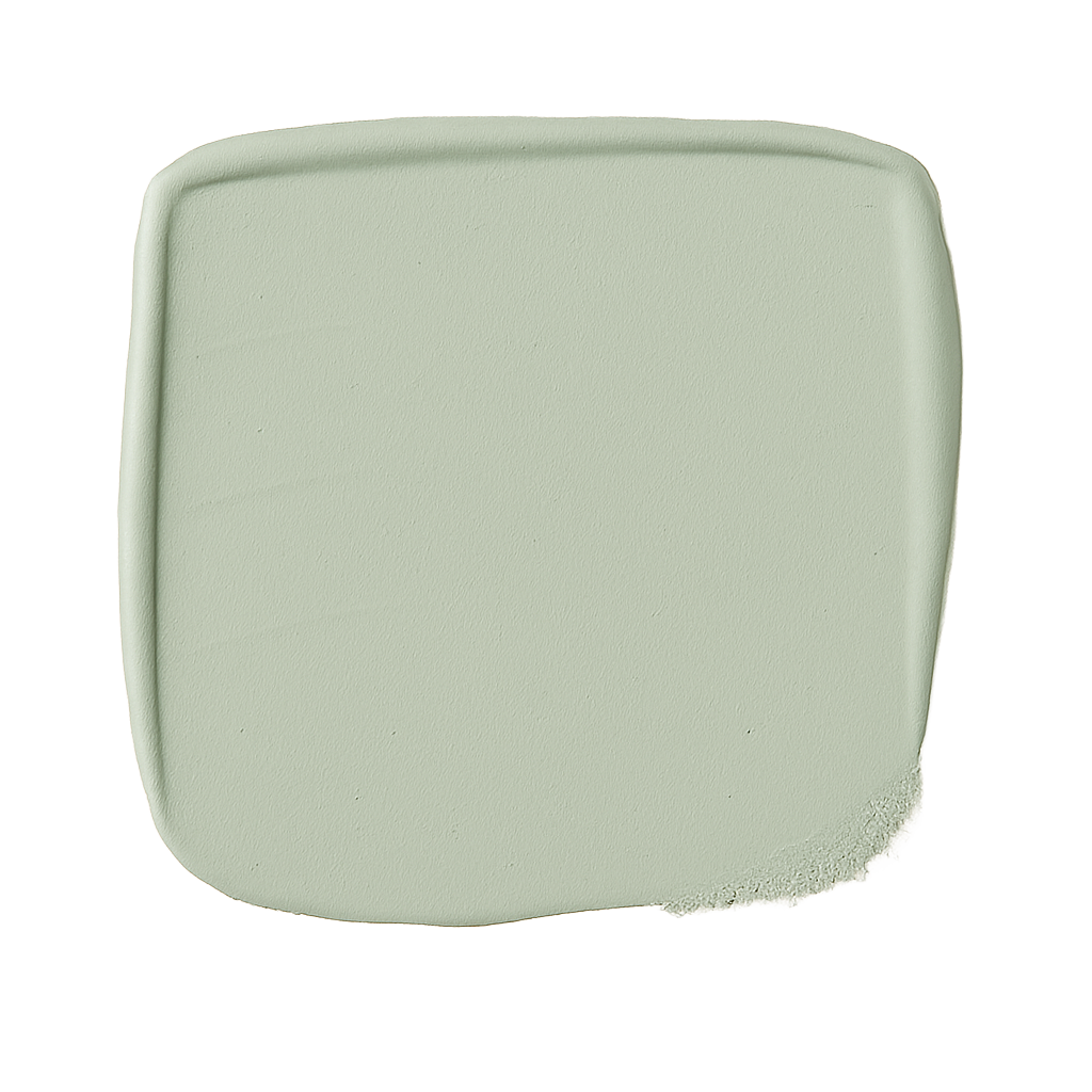 Light green paint swatch on a white background