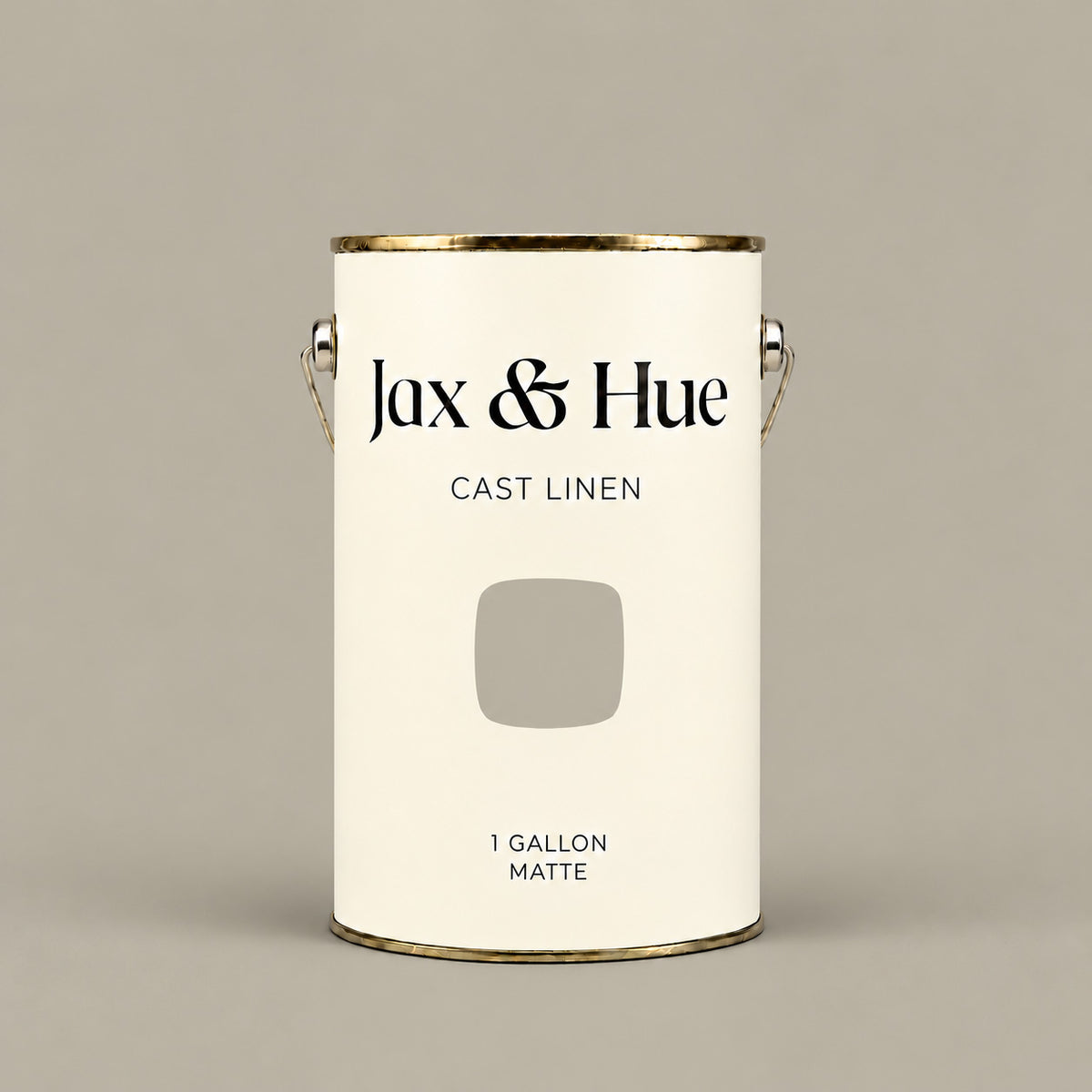 Jax & Hue Cast Linen warm greige paint gallon, a soft architectural neutral with linen and stone undertones.