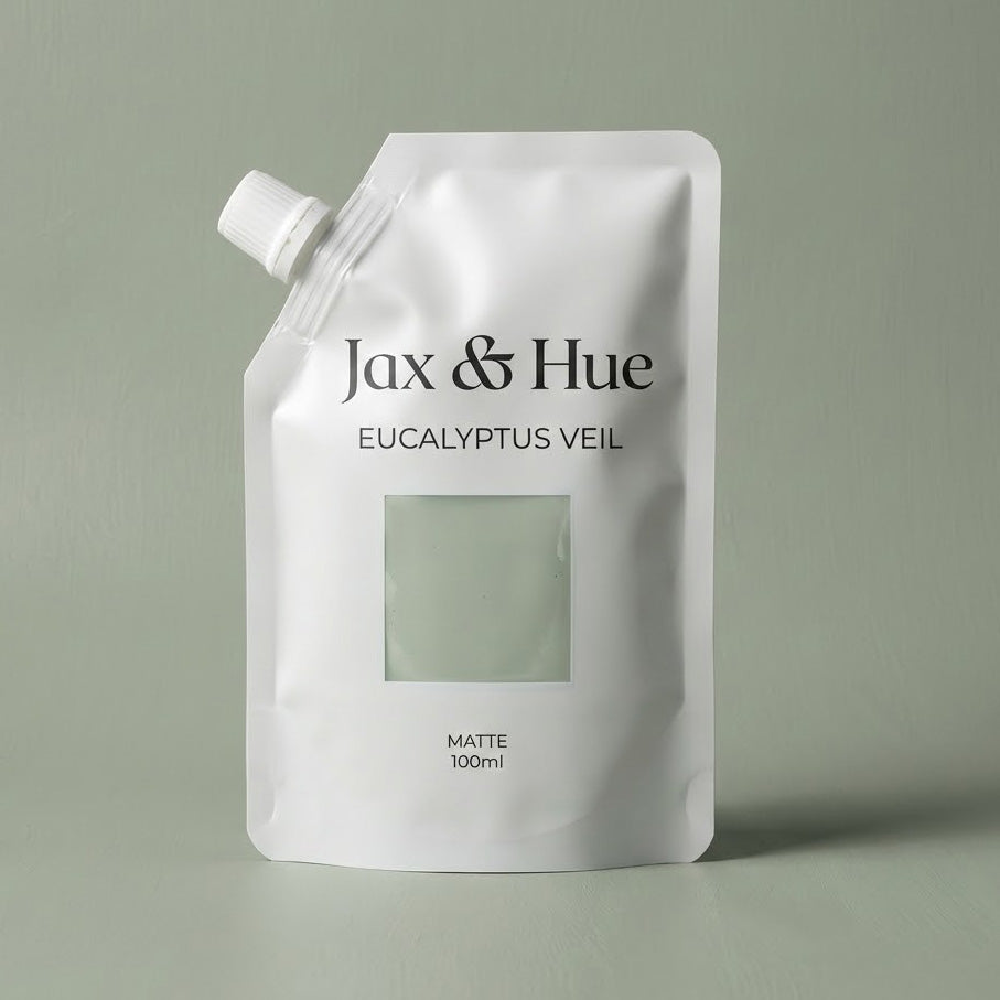Jax & Hue Eucalyptus Veil packaging on a gray background