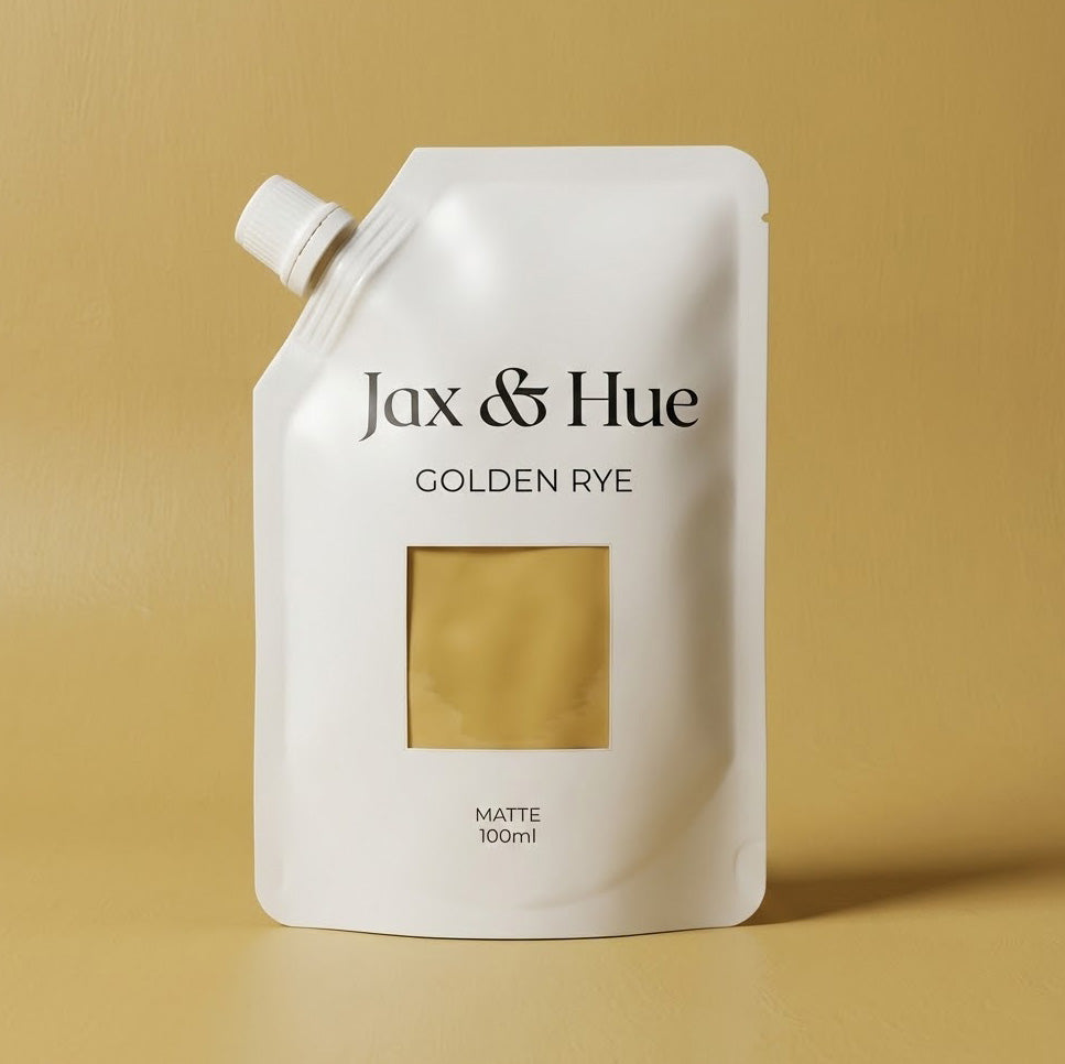 Jax & Hue Golden Rye product packaging on a beige background