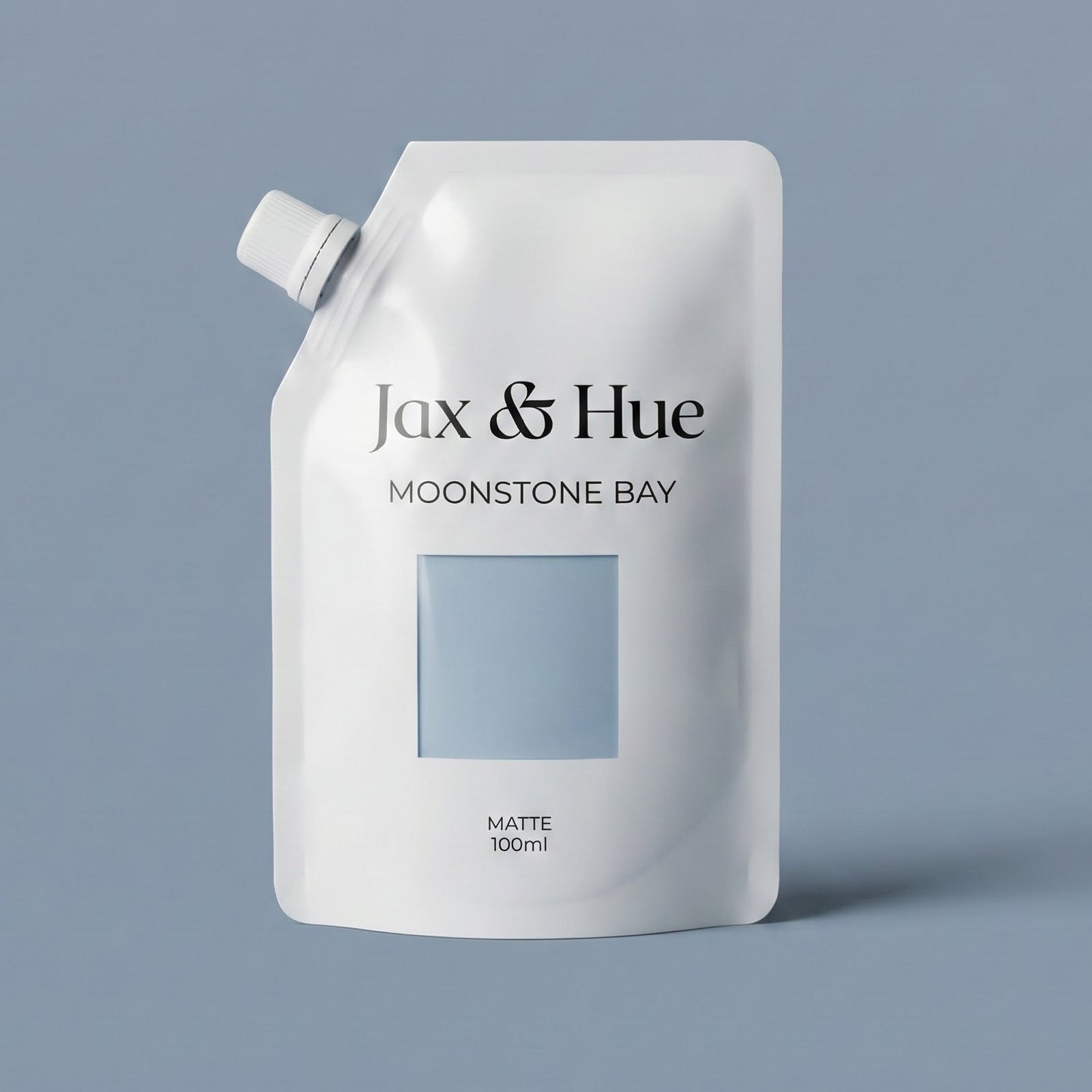 Jax & Hue Moonstone Bay product packaging on a gray background