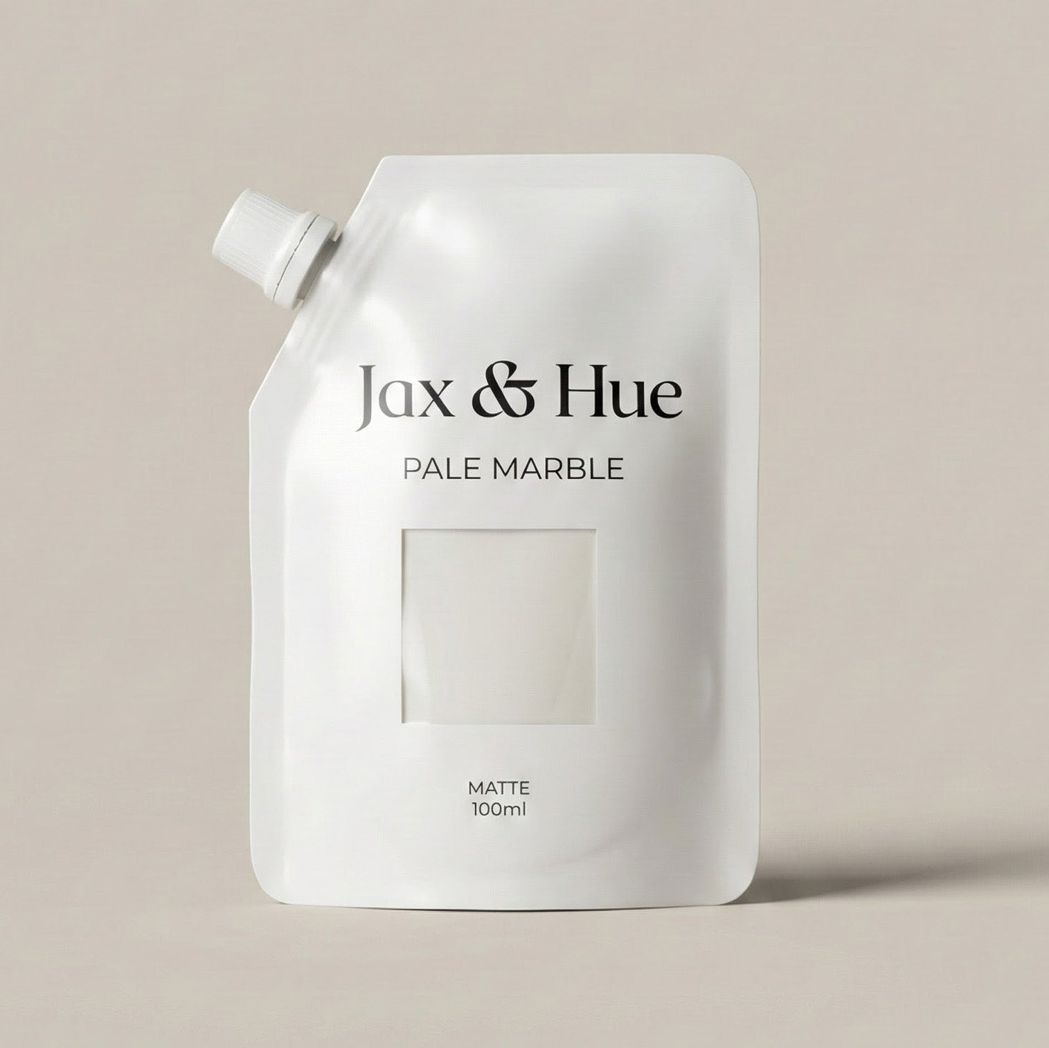 Jax & Hue Pale Marble paint pouch on a beige background