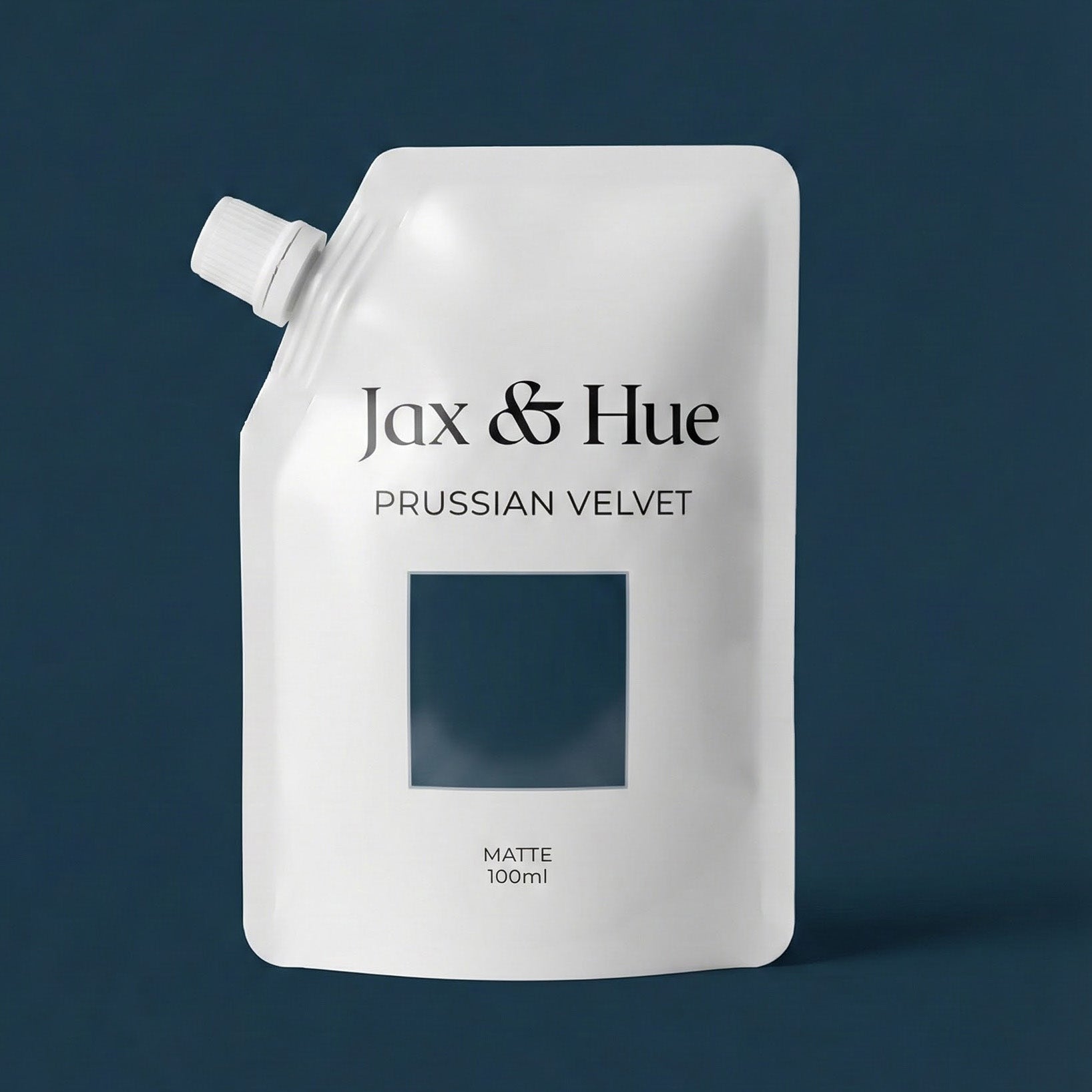 Jax & Hue Prussian Velvet hair dye packaging on a dark blue background