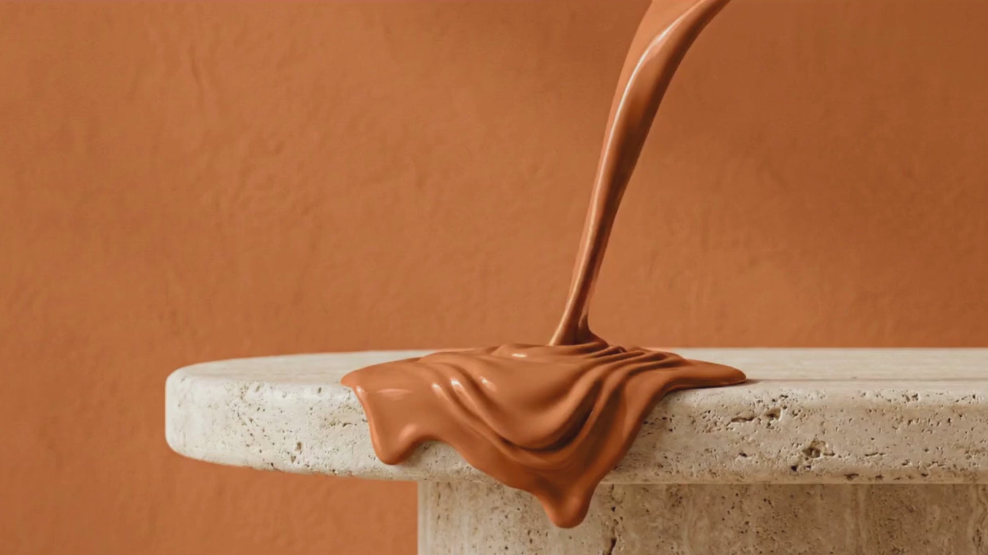 Terracotta Bloom orange paint flowing