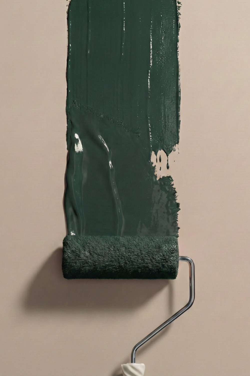 Green paint being applied