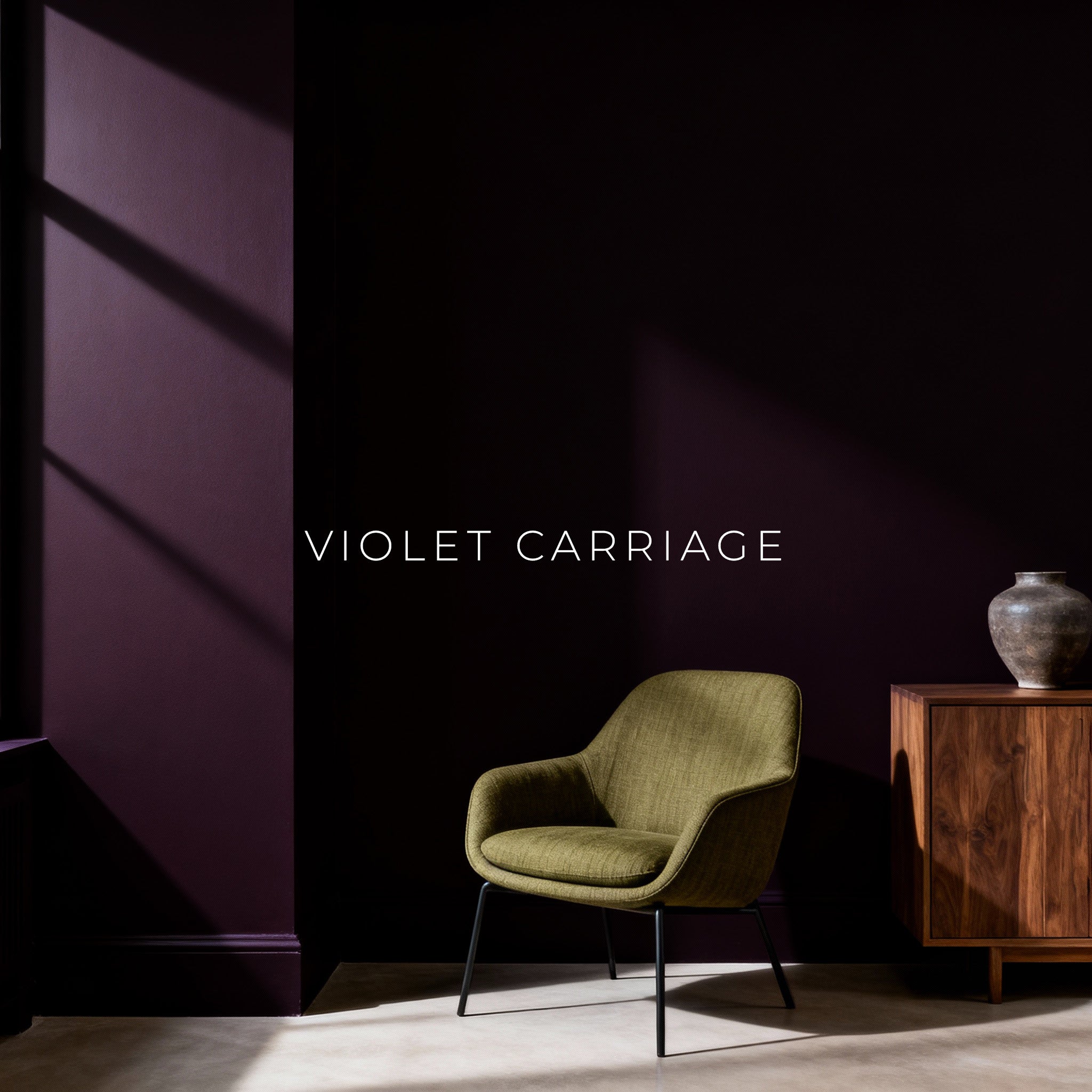 a dark purple living room