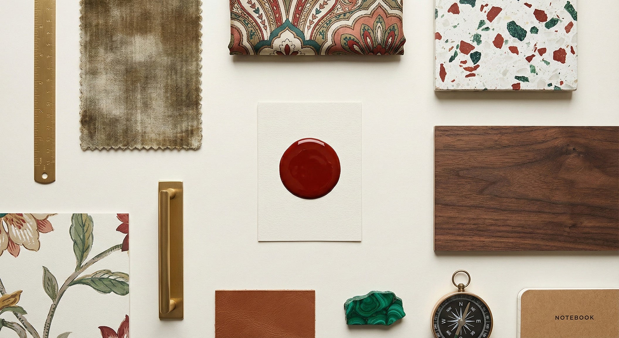 Collection of various textured and patterned swatches on a white background.